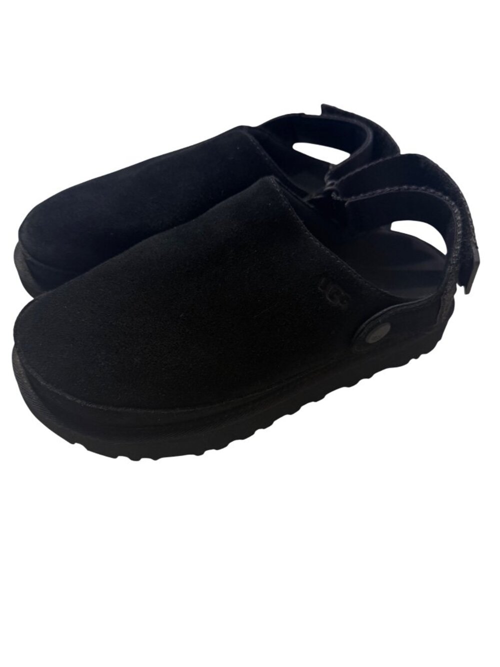 SIZE 6.5 UGG Goldenstar Clogs Black Suede UGGS